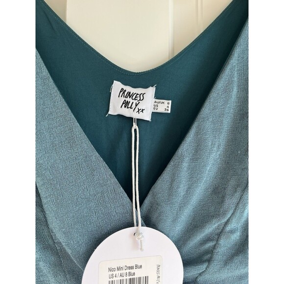 Princess Polly Nico Mini Dress Size 4 Blue - Picture 9 of 11